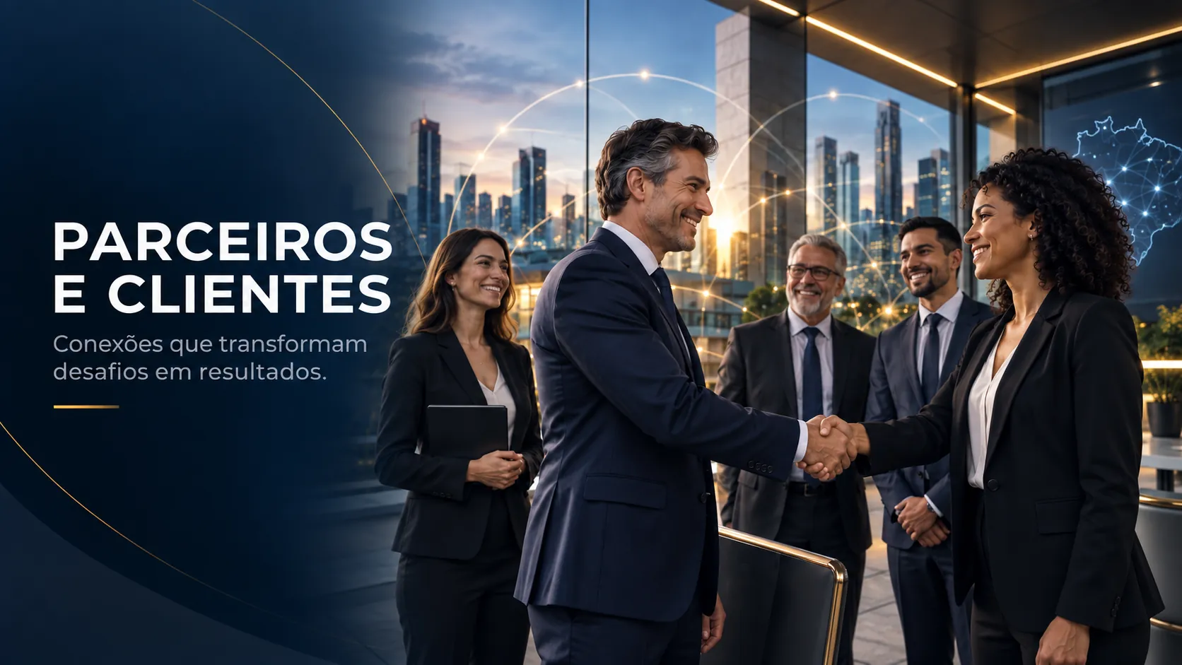 Parceiros e clientes — conexões que transformam desafios em resultados.